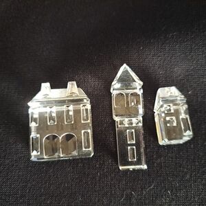 Swarovski Crystal City Set 3 Houses Excellent Condition